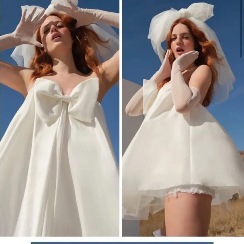 For‎ Love And Lemons Clara Bow Mini Dress in White New With Tags